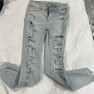 American Eagle Hi Rise Jegging crop light wash size 0 regular